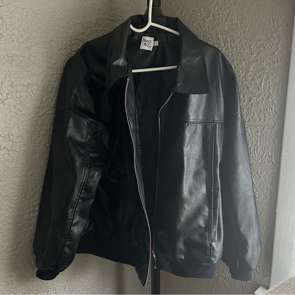 Princess Polly oversized leather jacket